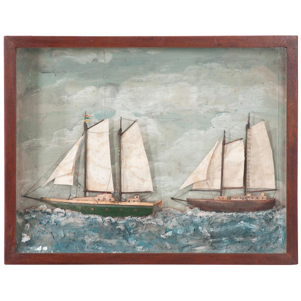 English 20th Century Framed Nautical Diorama