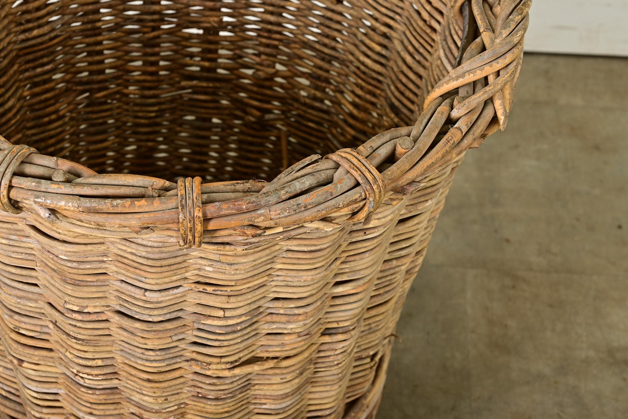 Woven English 20th Century Harvest Basket