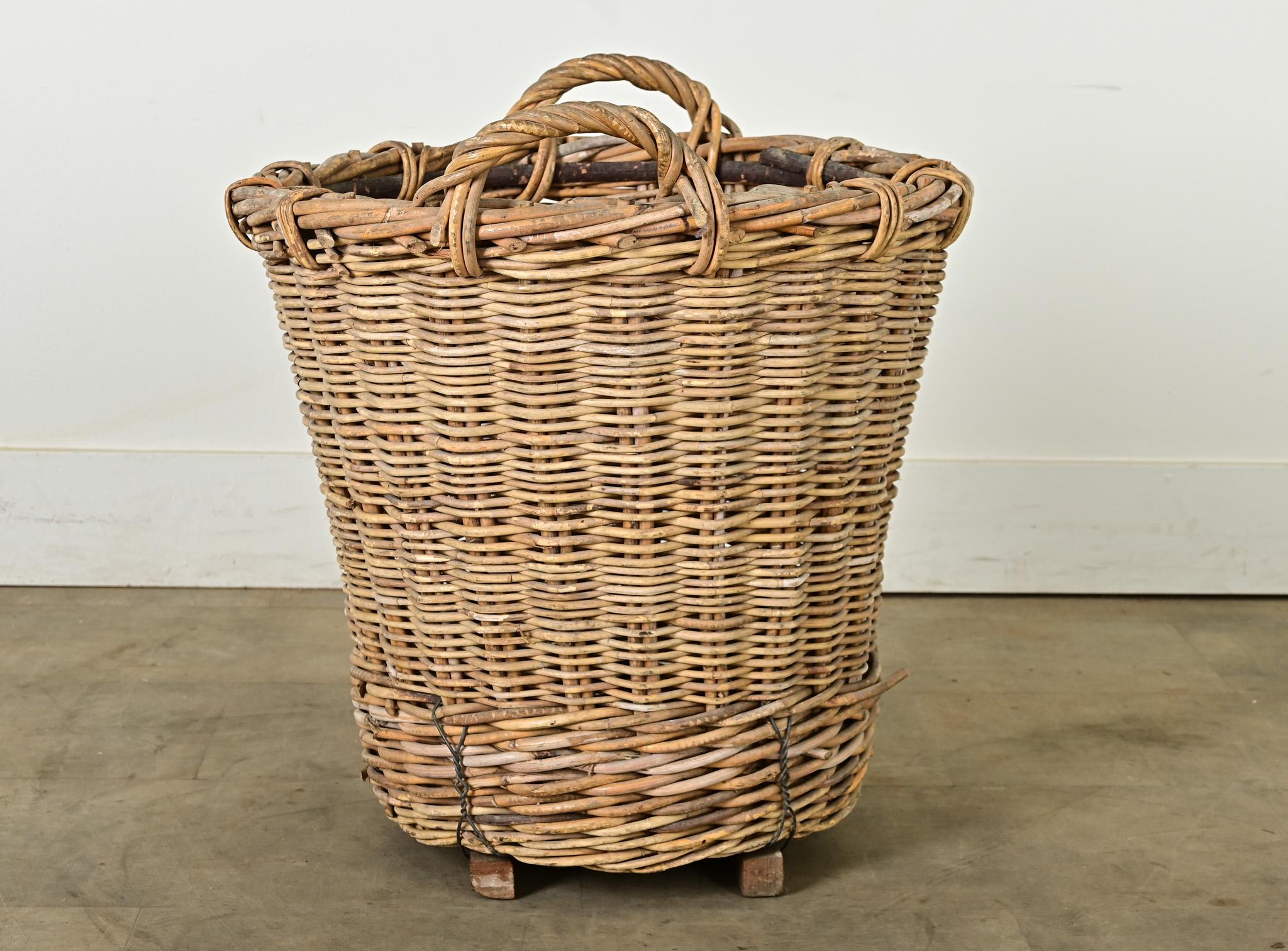 Wicker English 20th Century Harvest Basket