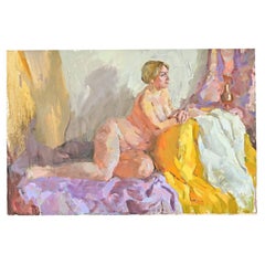 Pittura inglese del XX secolo con donna sdraiata