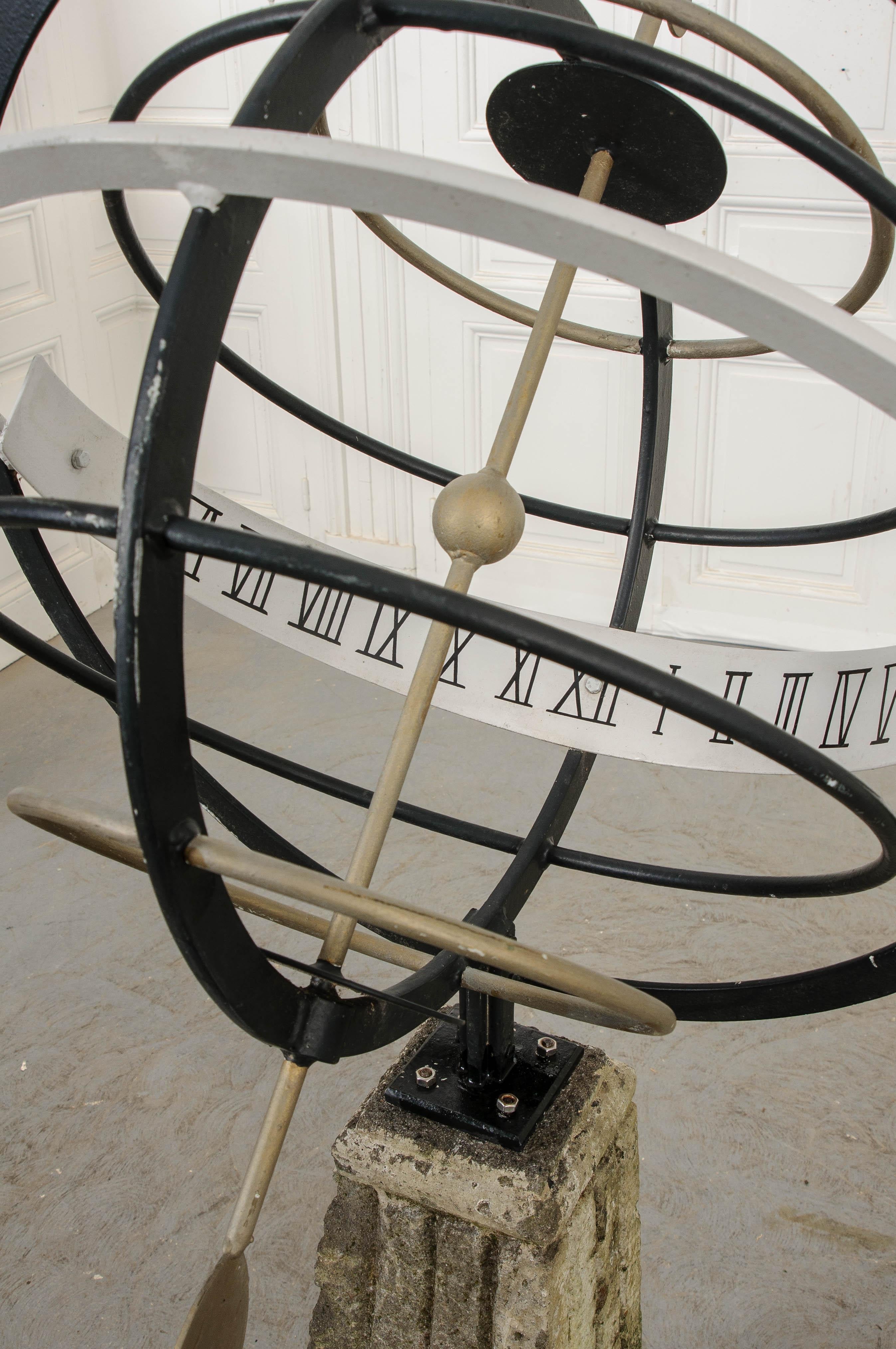 Other English 20th Century Painted Armillary Sphere on 19th Century Pedestal