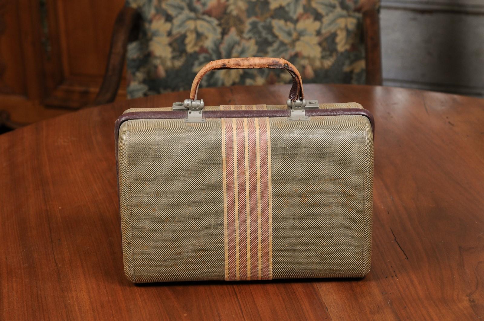 English 20th Century Small Carry on Suitcase with Revelation Stamp on Clasp 1