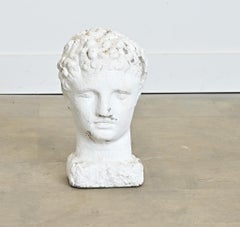 English 20th Century Stone Bust of a Greco-Roman Youth