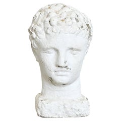 English 20th Century Stone Bust of a Greco-Roman Youth