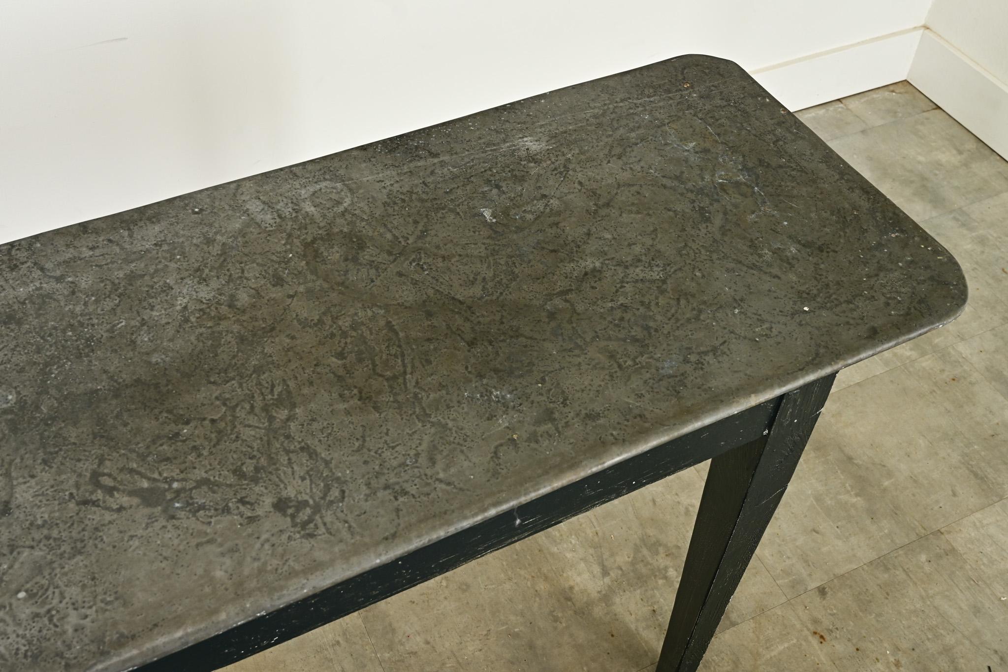 Metal English 20th Century Zinc Top Console Table