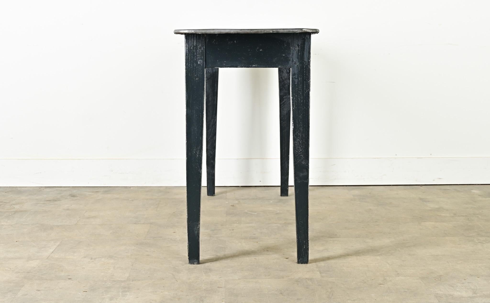 English 20th Century Zinc Top Console Table 1