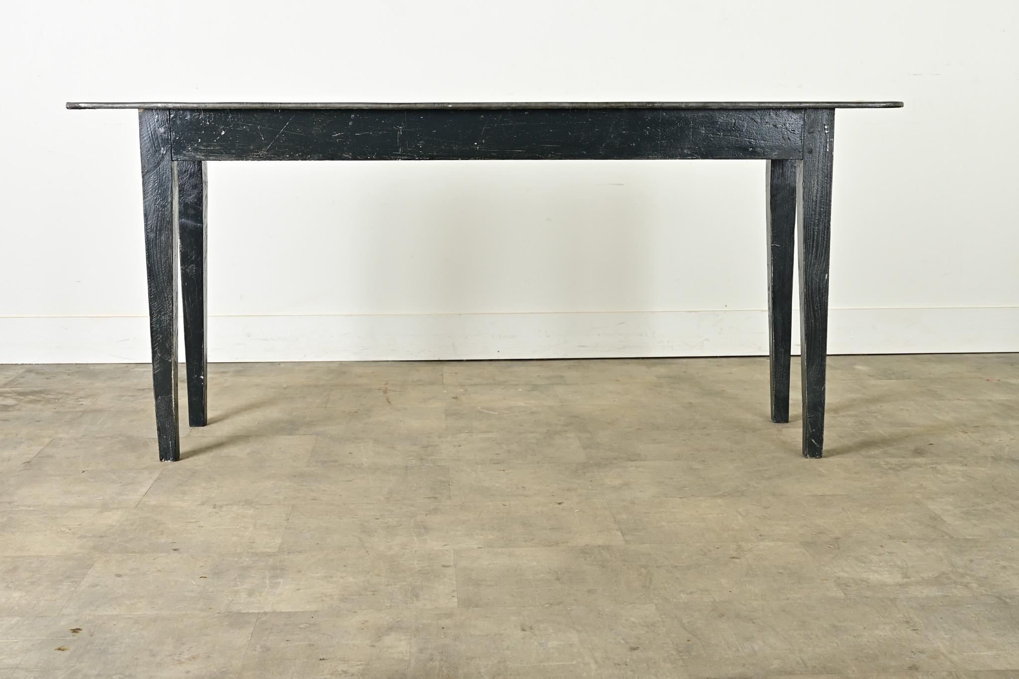 English 20th Century Zinc Top Console Table 2