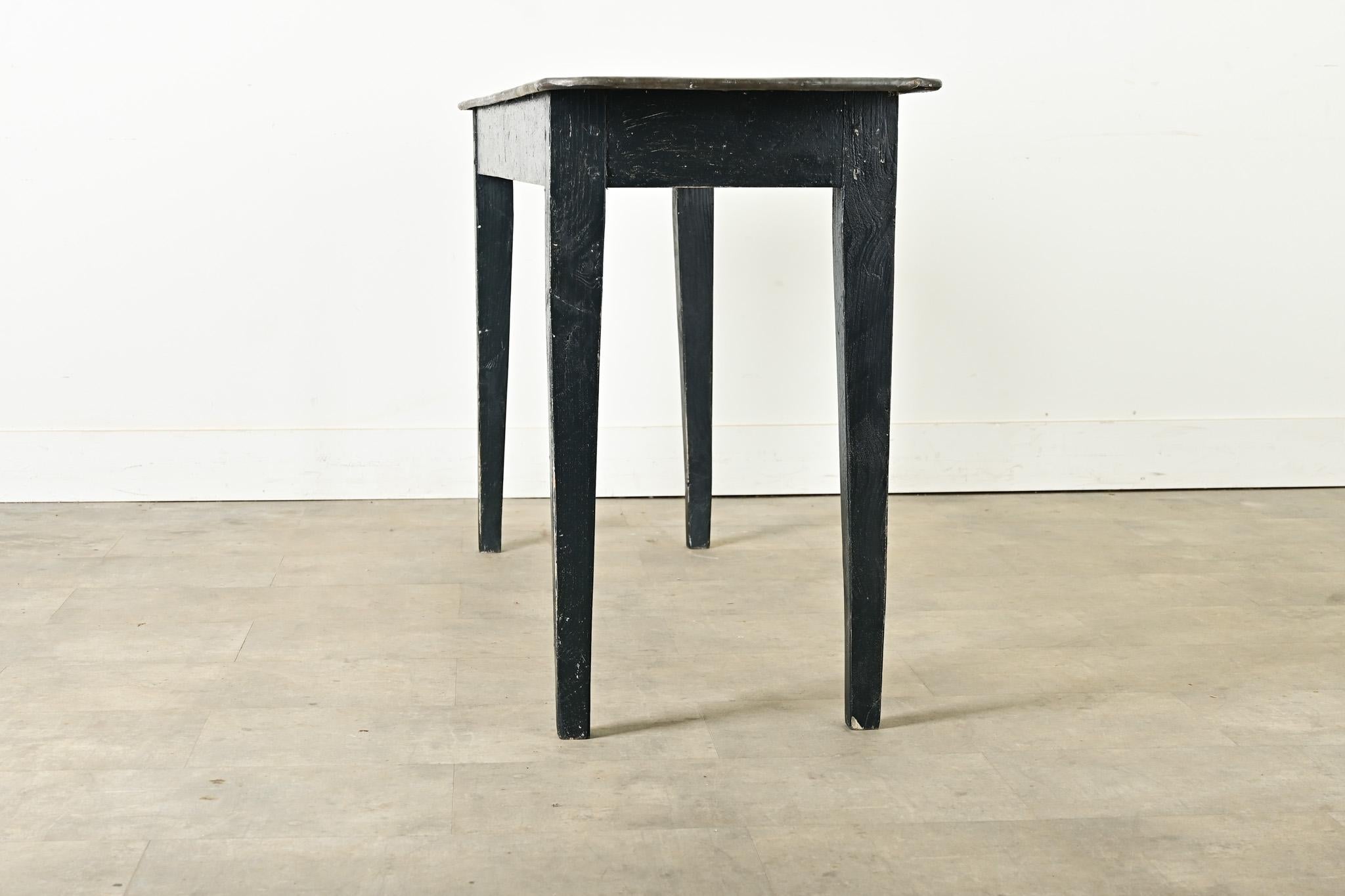 English 20th Century Zinc Top Console Table 3