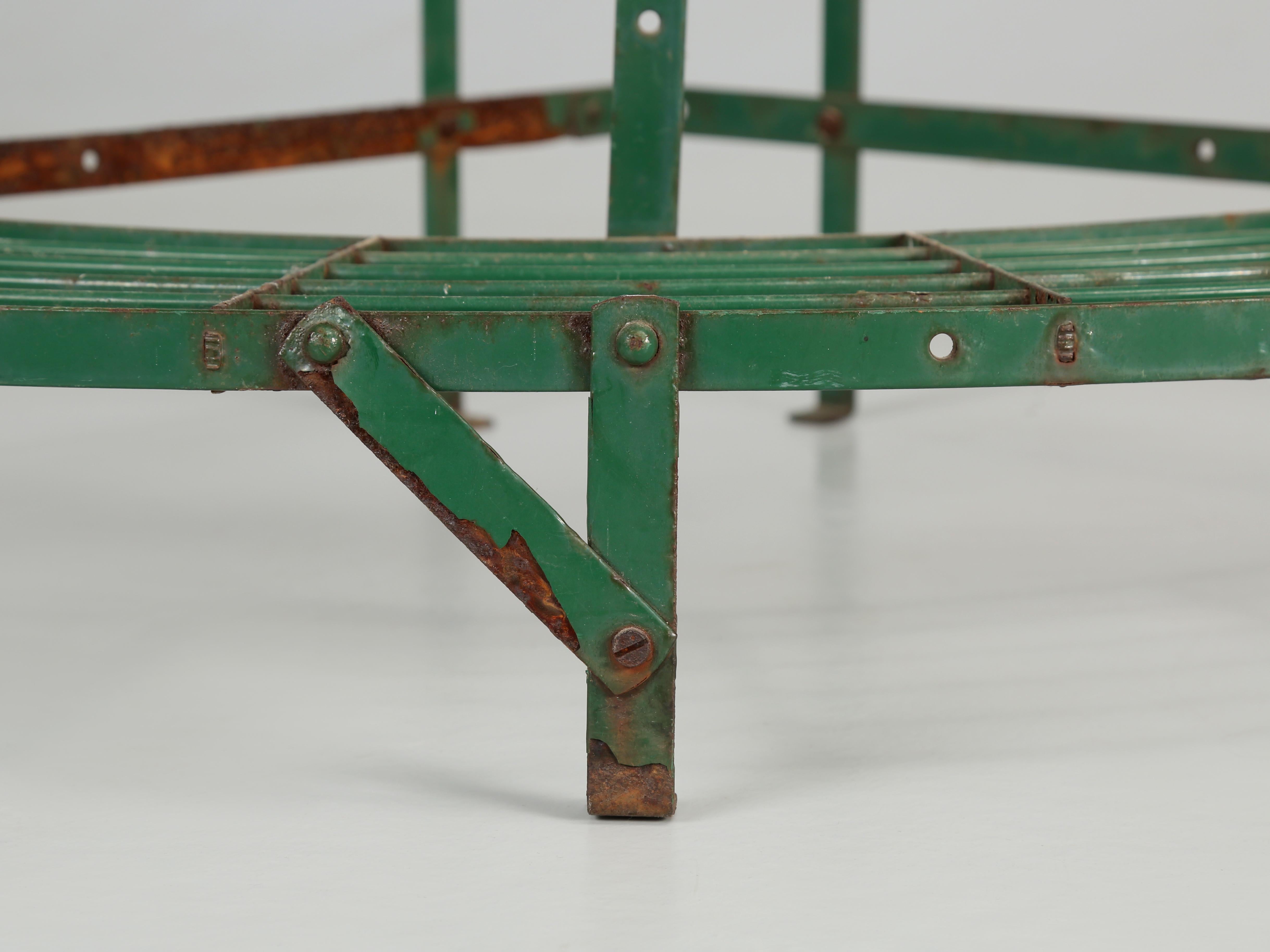 English 3-Tier Demilune Plant Stand in Old Green Paint from Staffordshire, UK 6