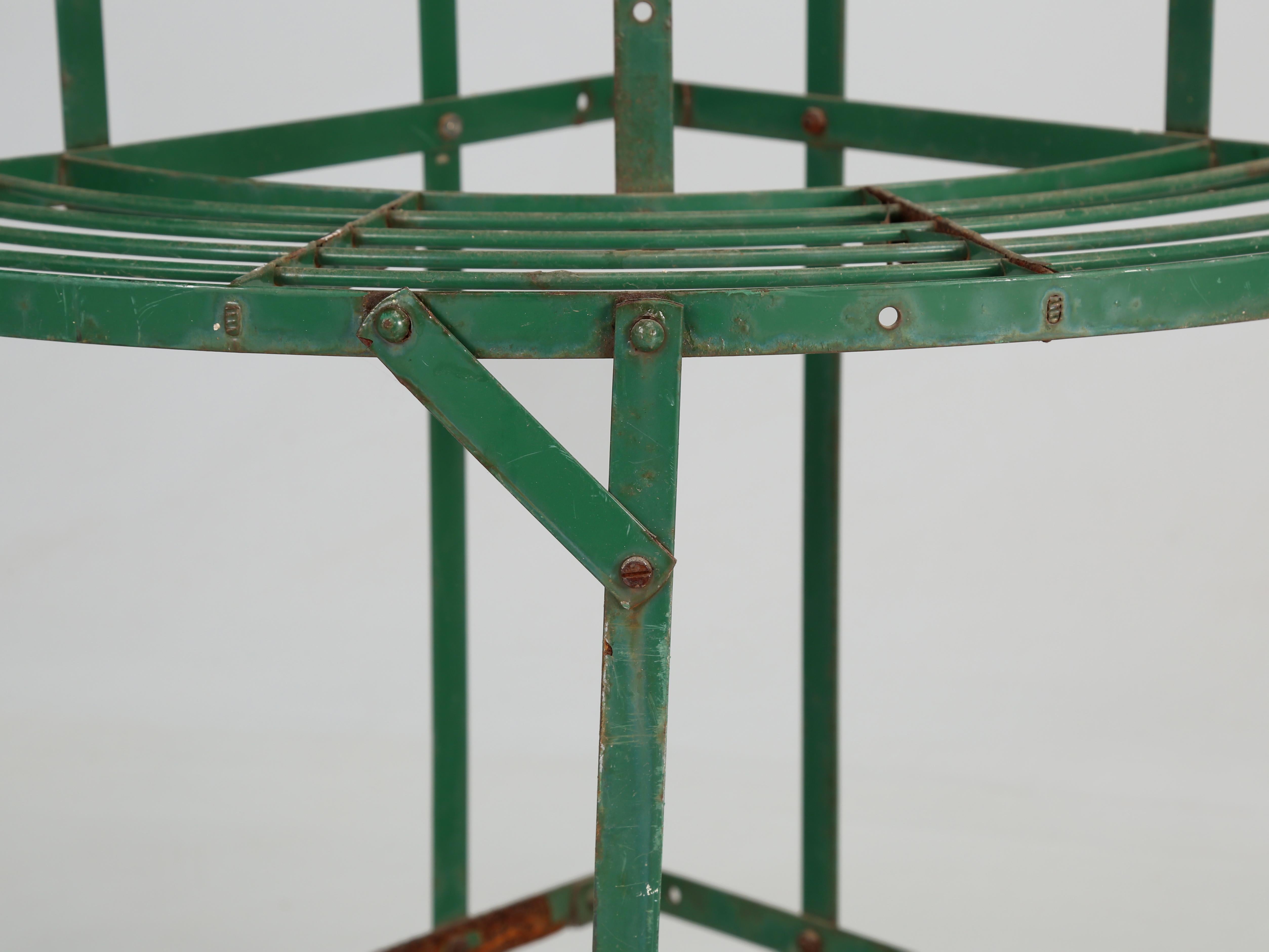 English 3-Tier Demilune Plant Stand in Old Green Paint from Staffordshire, UK 2