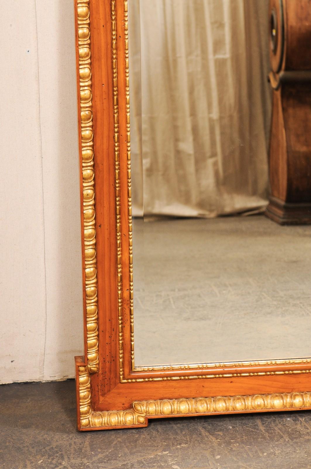 Wood English 5 Ft Tall Mirror w/Egg-n-Dart Trim For Sale