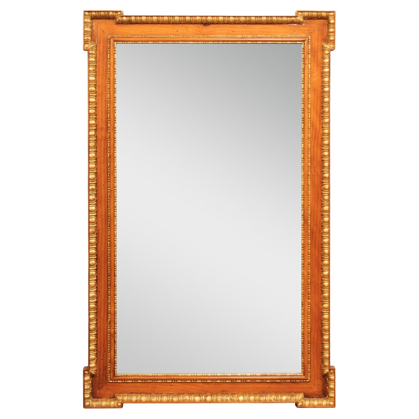 English 5 Ft Tall Mirror w/Egg-n-Dart Trim For Sale