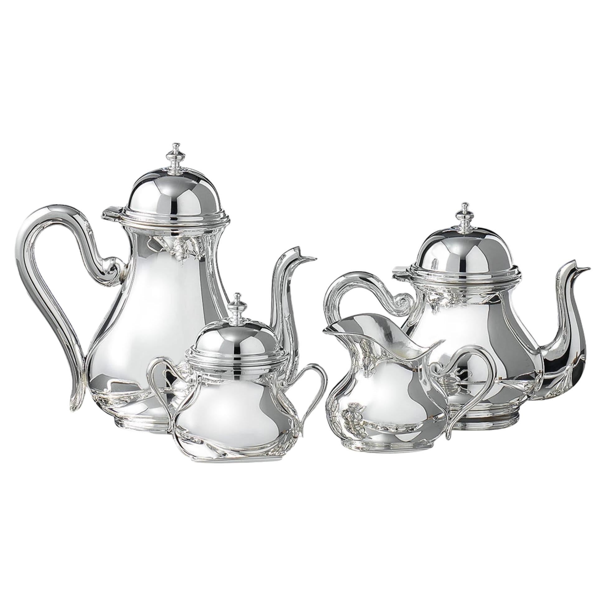 English 8-People Silver Coffee & Tea Set  For Sale