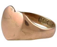 English 9 Karat Gold Heart Shaped Ring