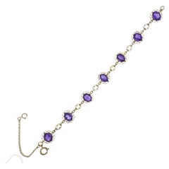 Vintage English 9k Gold Amethyst Bracelet