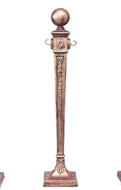 English Adam Gilt Iron Stanchions