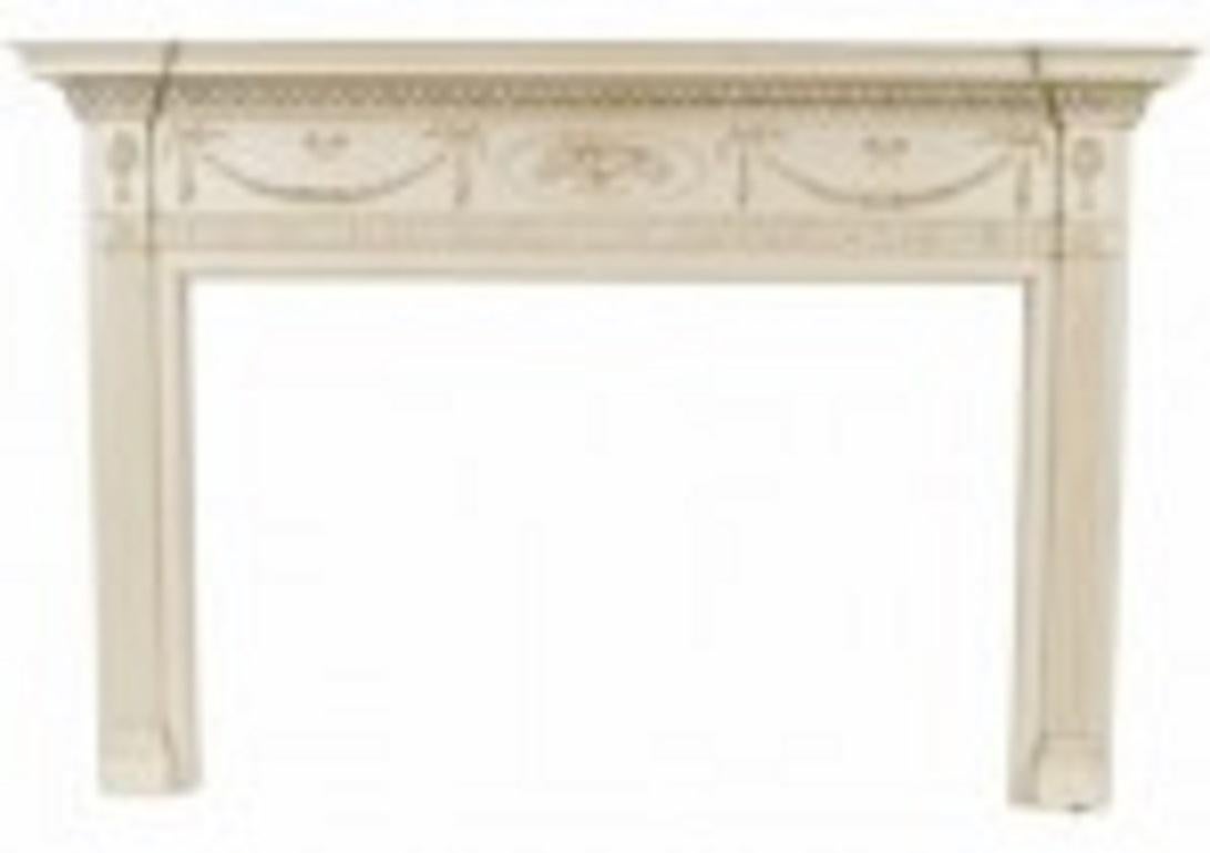 Stile Adam Mantello in legno dipinto in stile Adam inglese in vendita