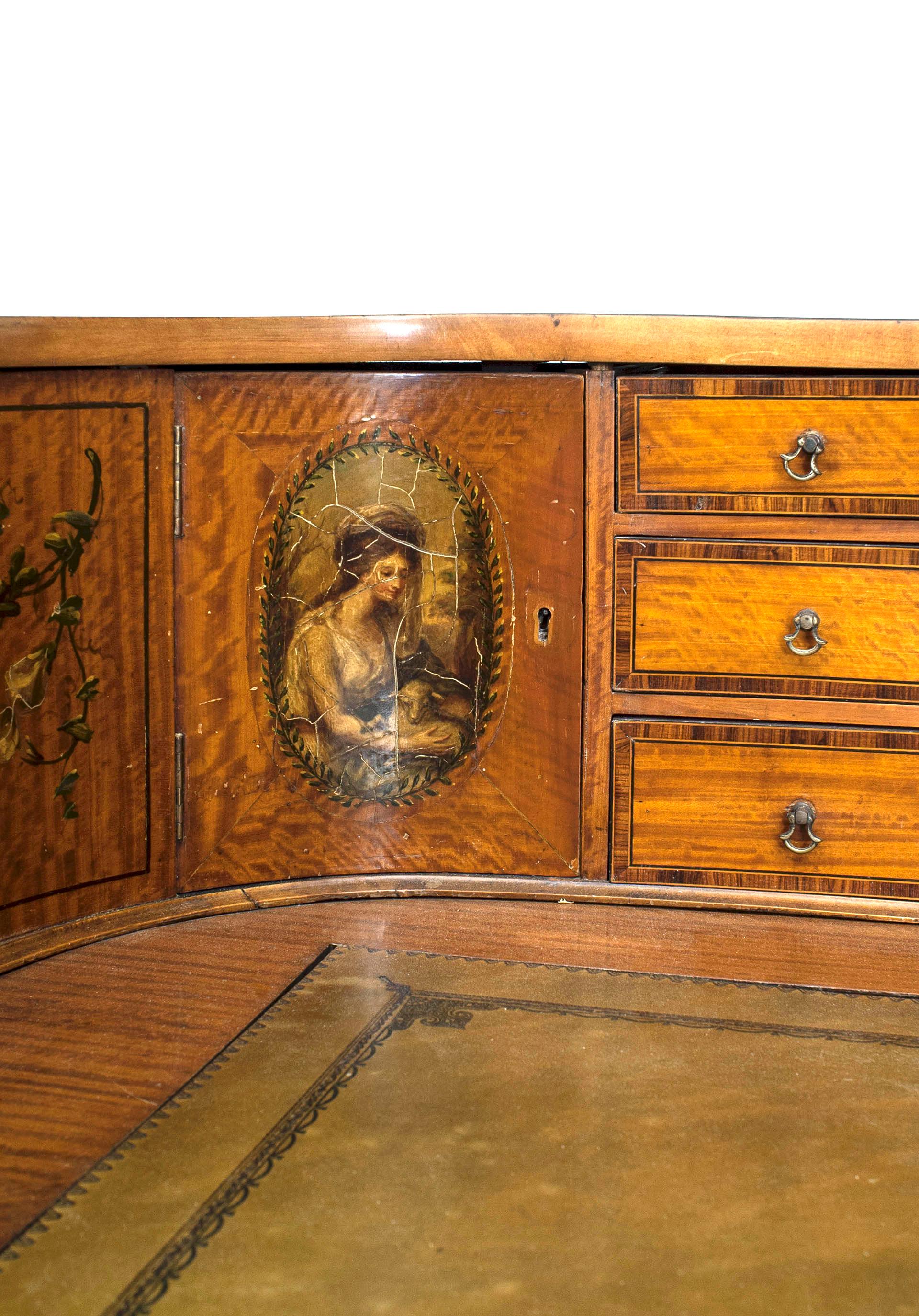 English Adam Satinwood Carlton House Desk In Good Condition For Sale In New York, NY