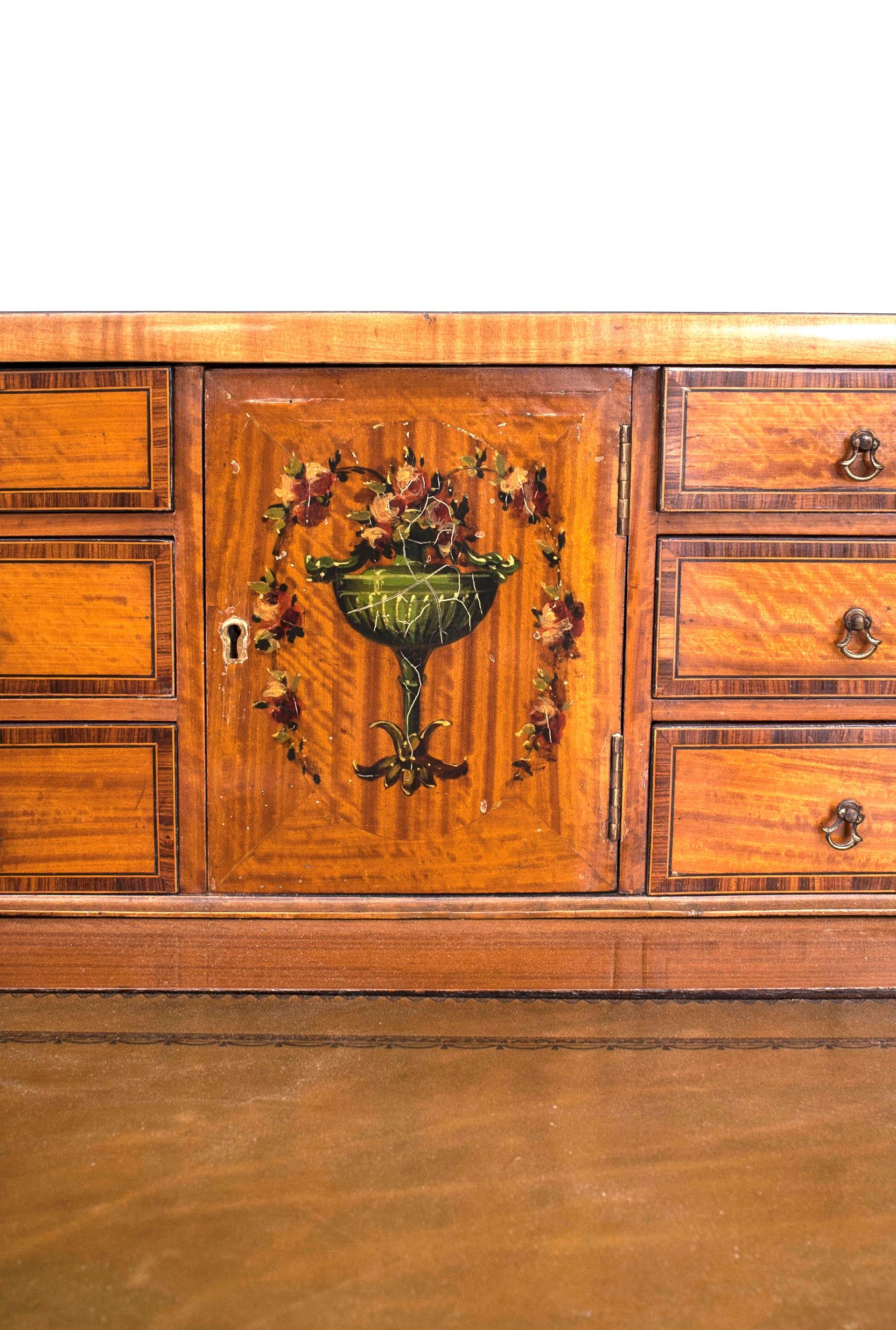 19th Century English Adam Satinwood Carlton House Desk For Sale