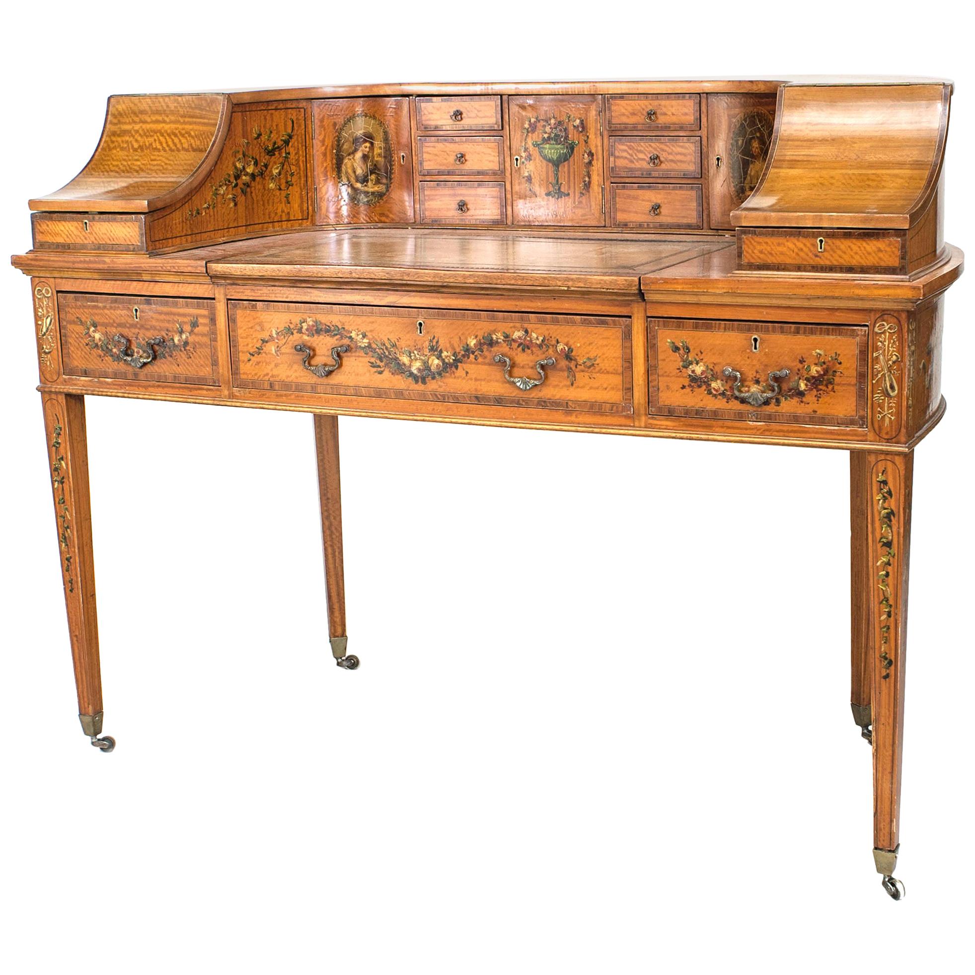 English Adam Satinwood Carlton House Desk For Sale