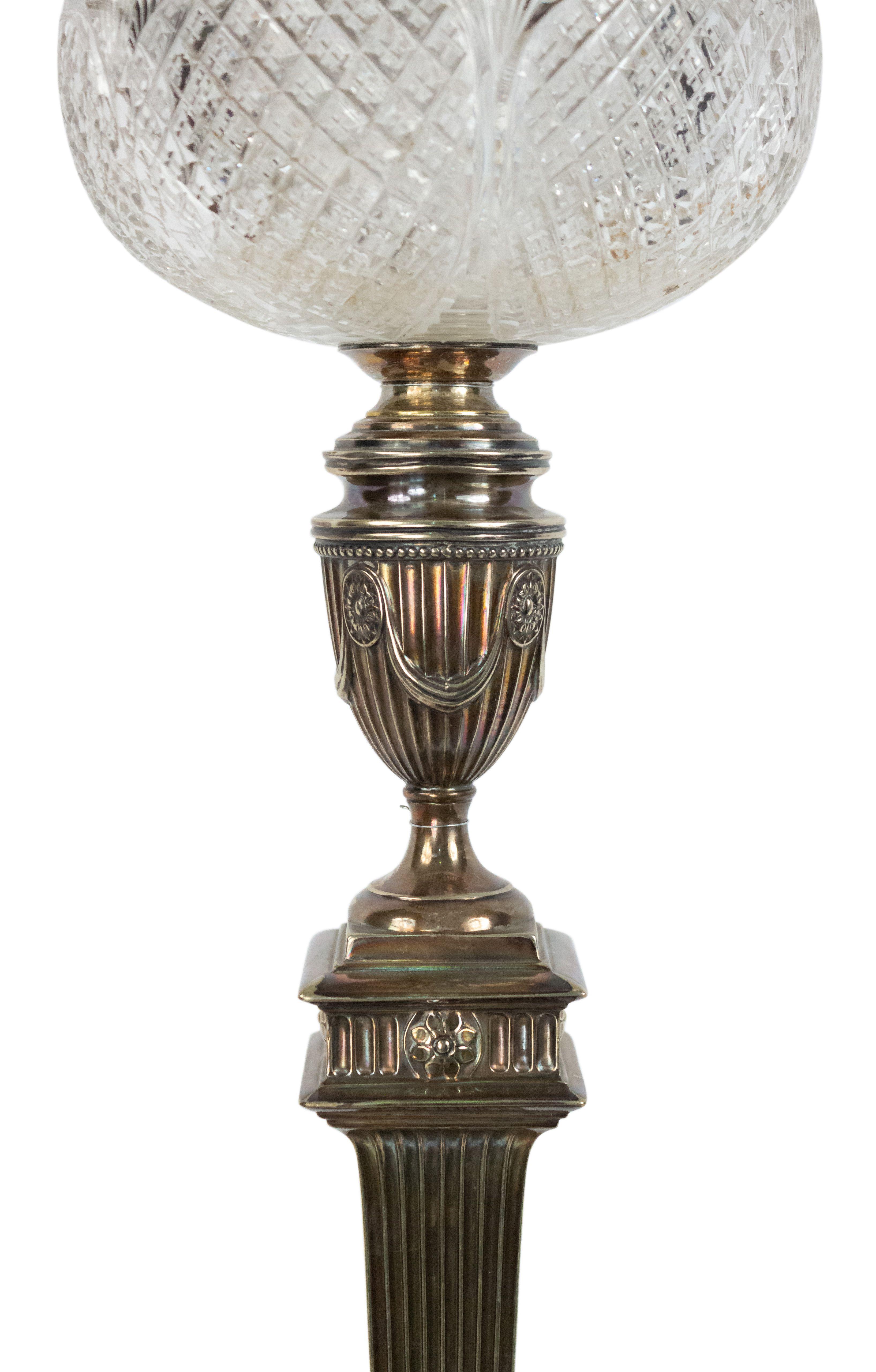 English Adam Silver Plate Table Lamp In Good Condition For Sale In New York, NY