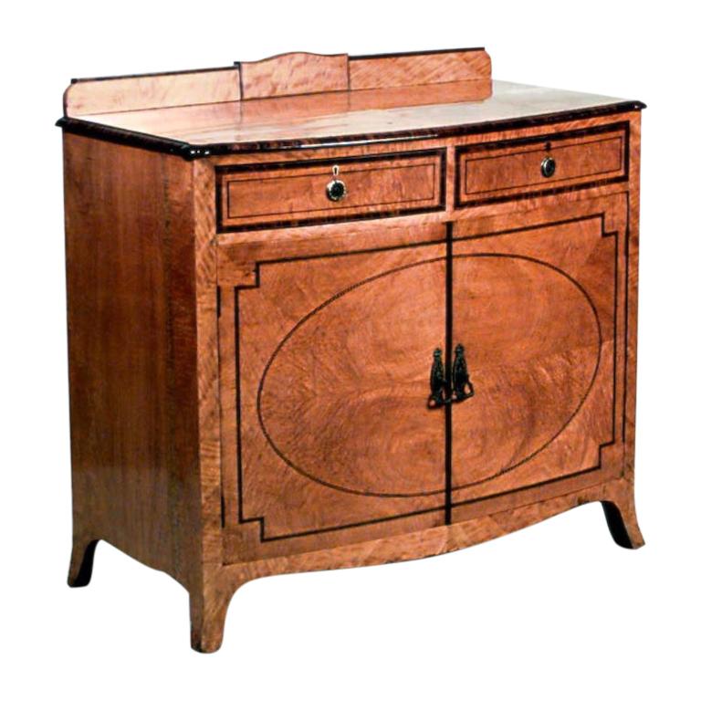 English Adam Satinwood & Rosewood Commode For Sale