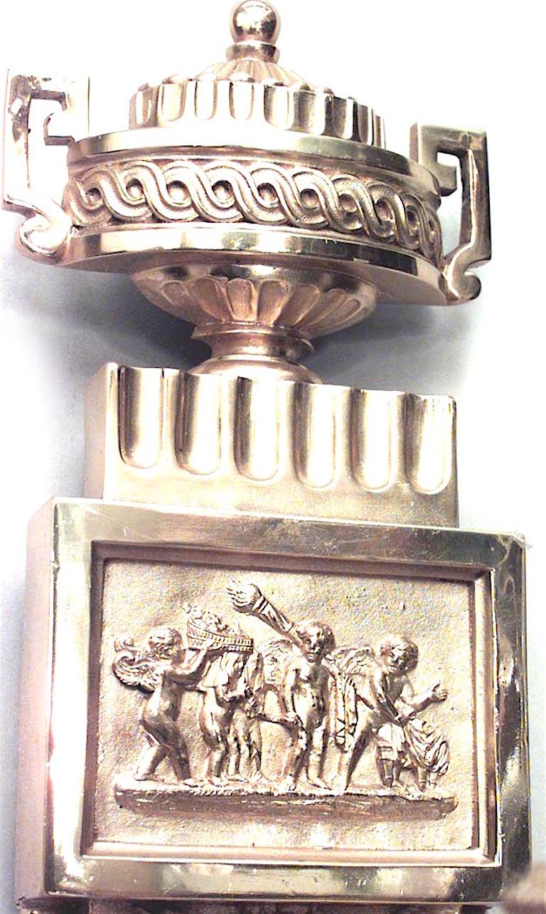 Caldwell English Adam Style Bronze Dore Wall Sconce In Good Condition For Sale In New York, NY