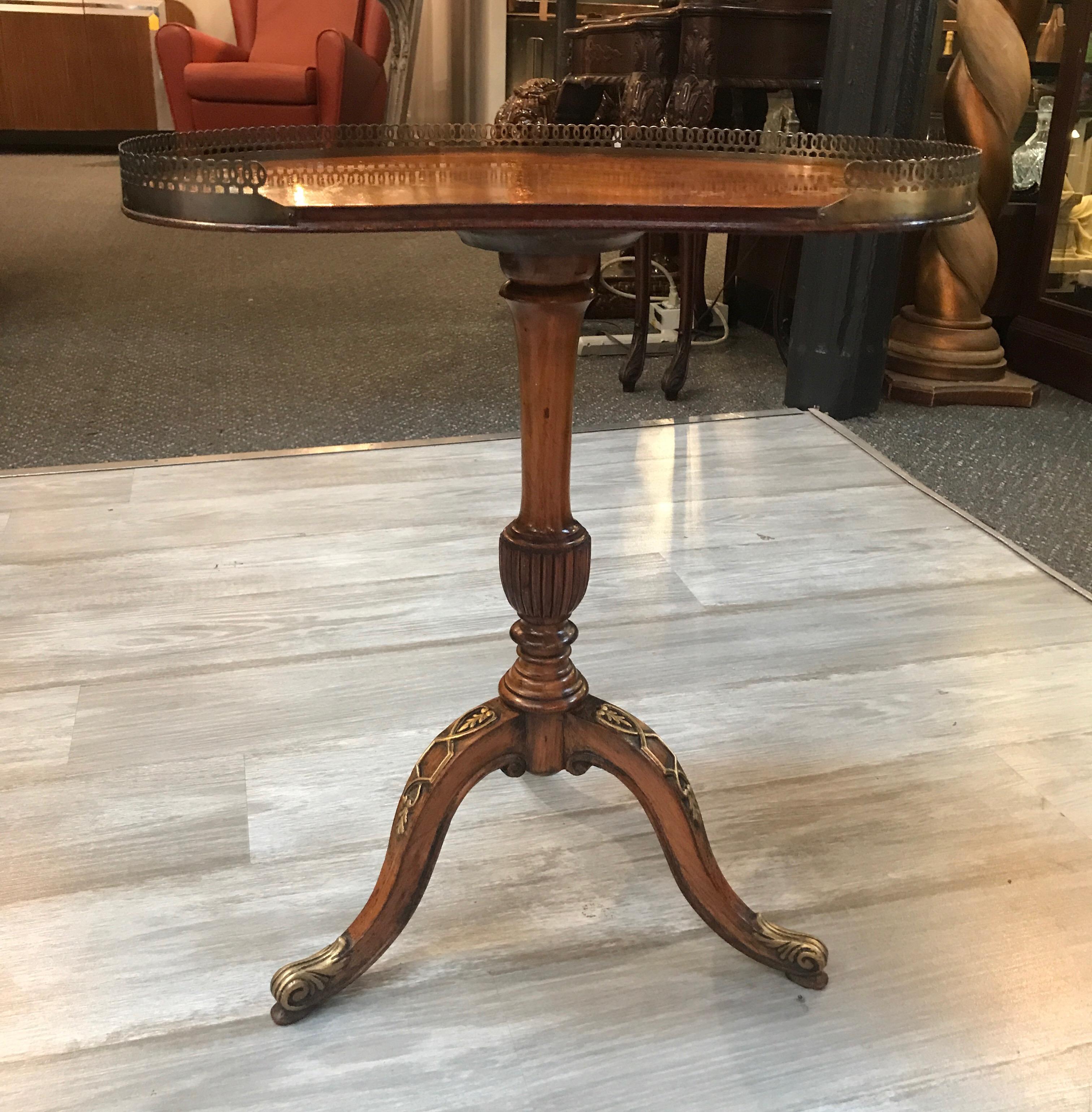 Brass English Adam Style Carved Drinks Table