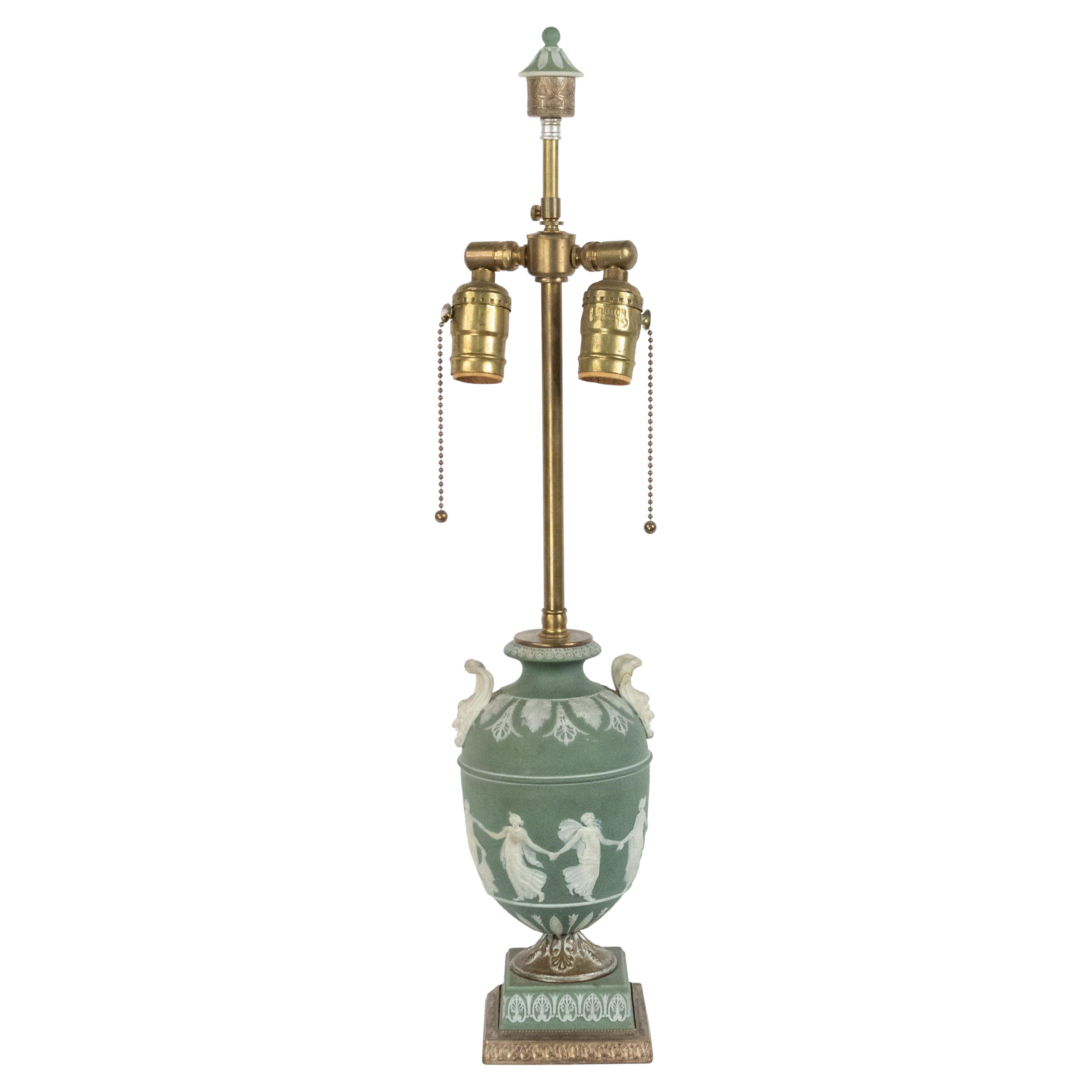 English Adam Style Wedgwood Porcelain Table Lamp