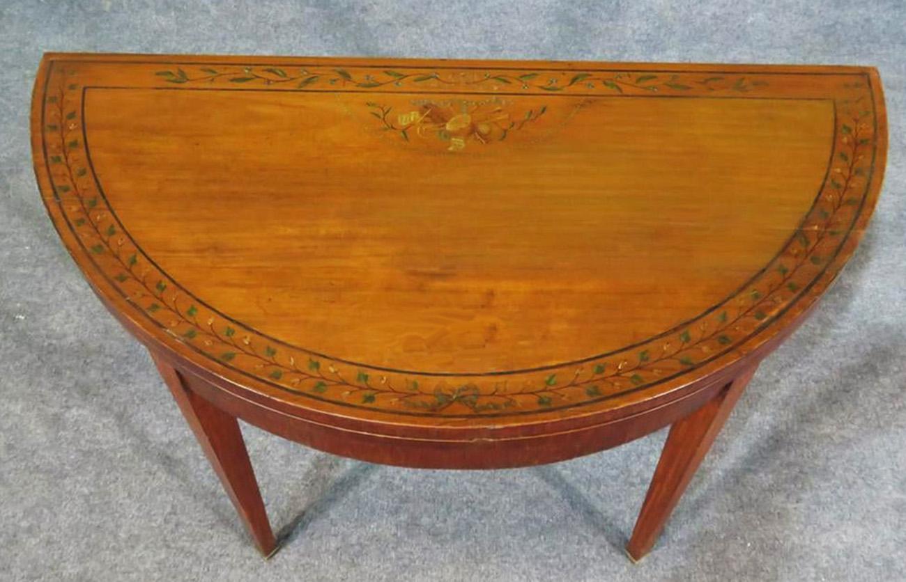 This is a very rarer item. 200 Years ago they didn't have computers or iphones- but they did have cards for cardgames and game tables like this one were not very common in a formal form. This English made games table features a beautiful leather top