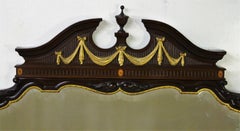 English Adams Style Mahogany Wall Mirror or Over-Mantle