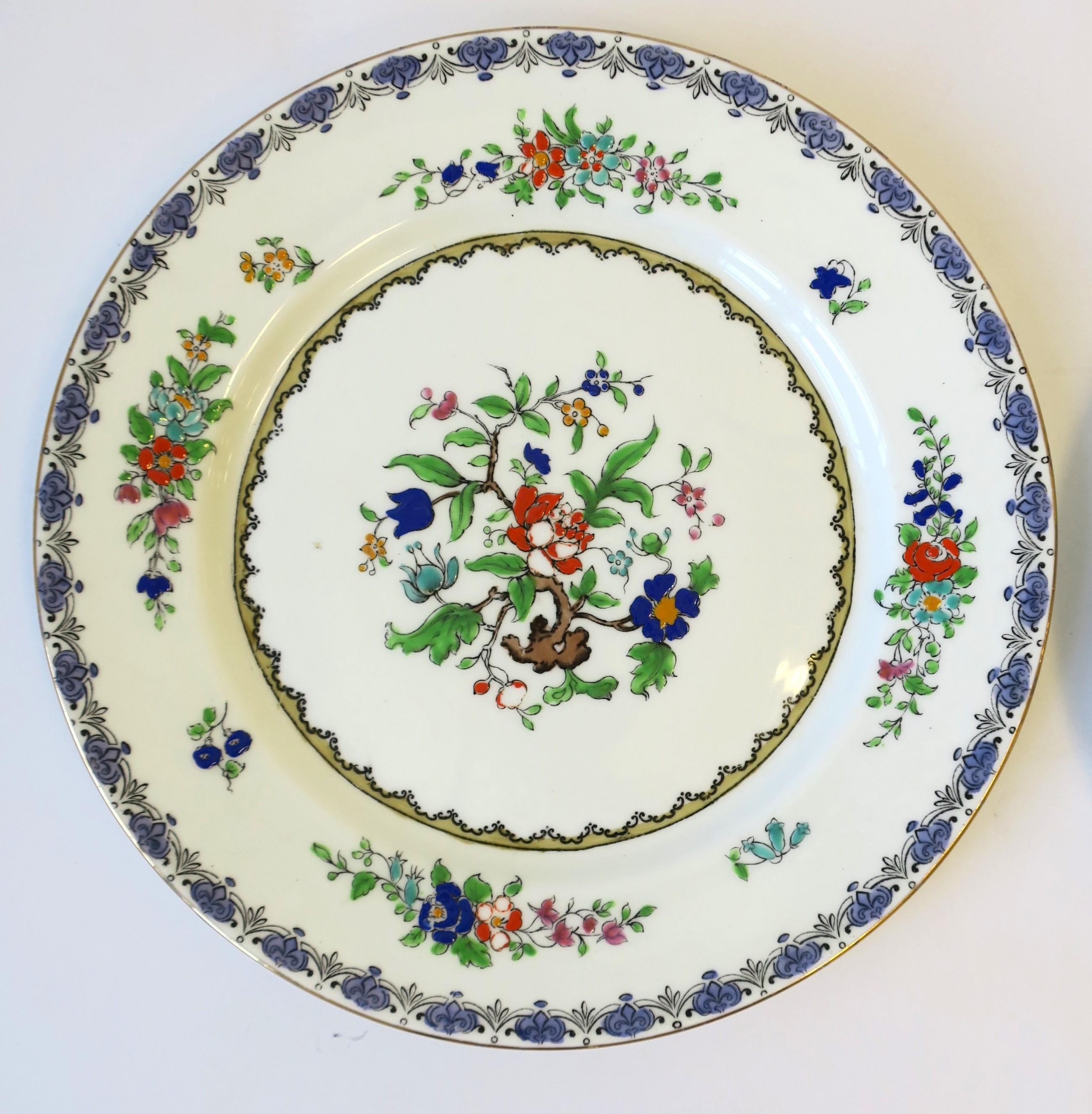 Glazed English Adderley Ware Porcelain Plates, Pair For Sale
