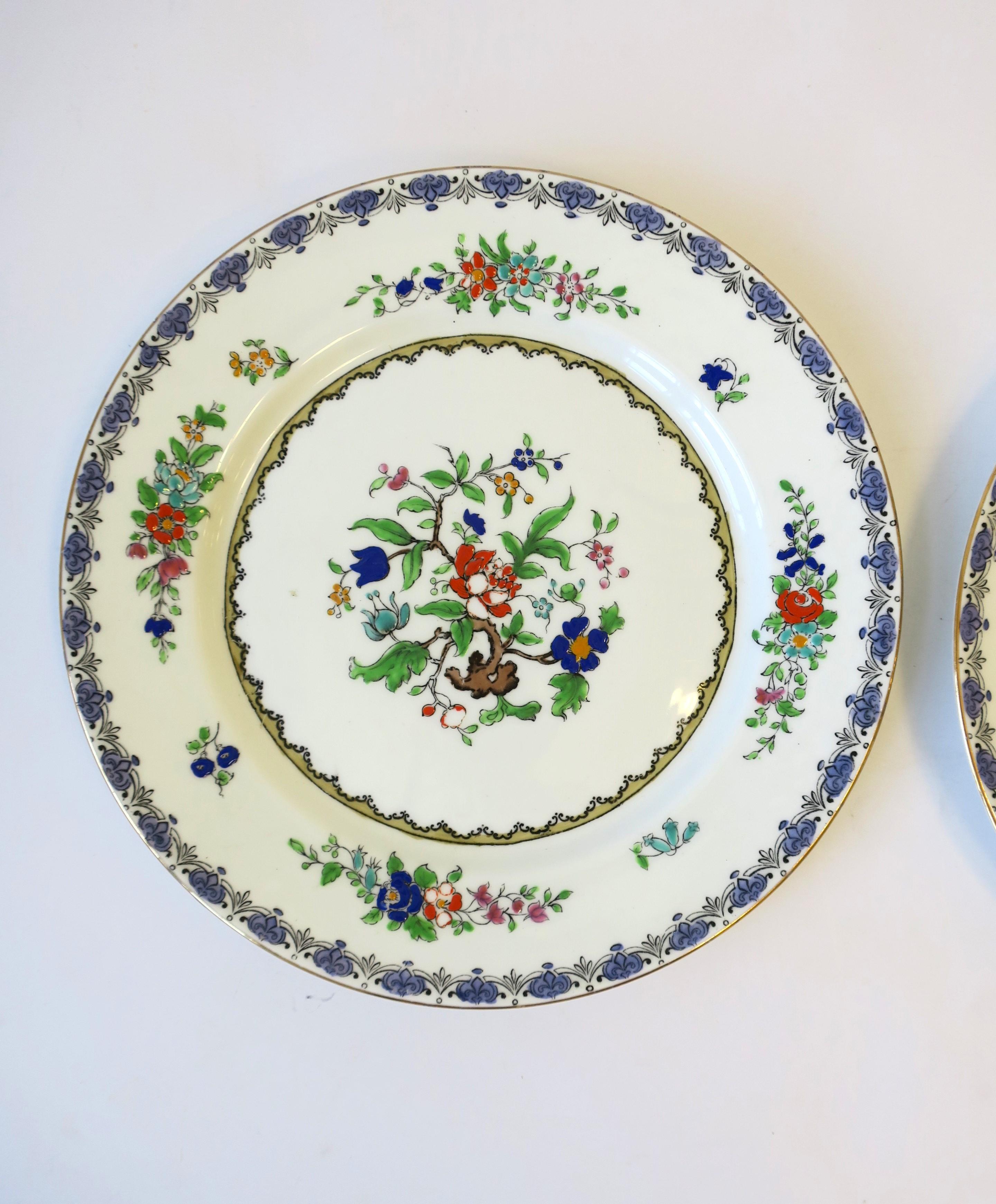20th Century English Adderley Ware Porcelain Plates, Pair For Sale