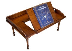 English Antique Mahogany Reading Breakfast Table With Adjustable Reading Height