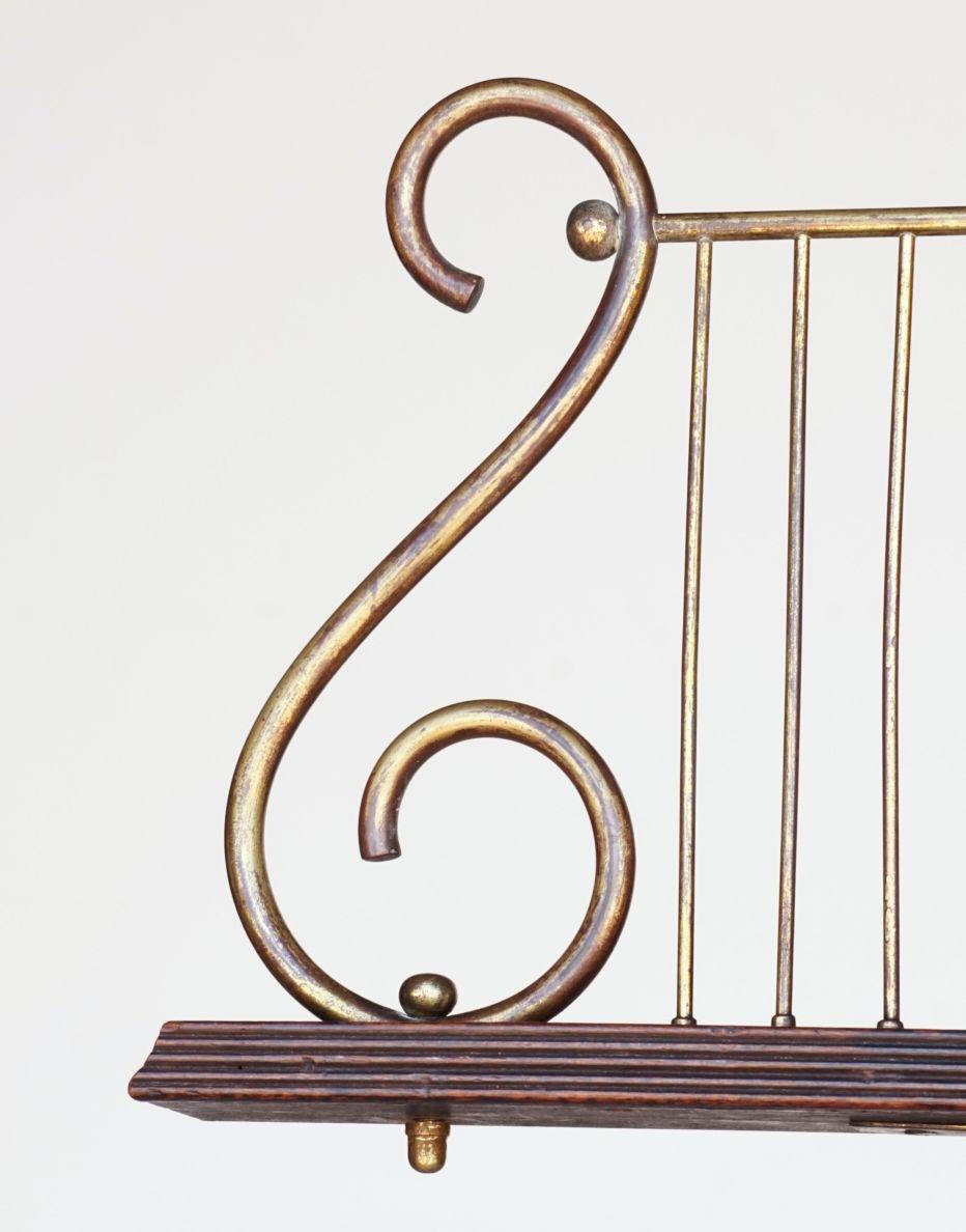 Metal English Adjustable Lyre-Shaped Music Stand from the Edwardian Era For Sale
