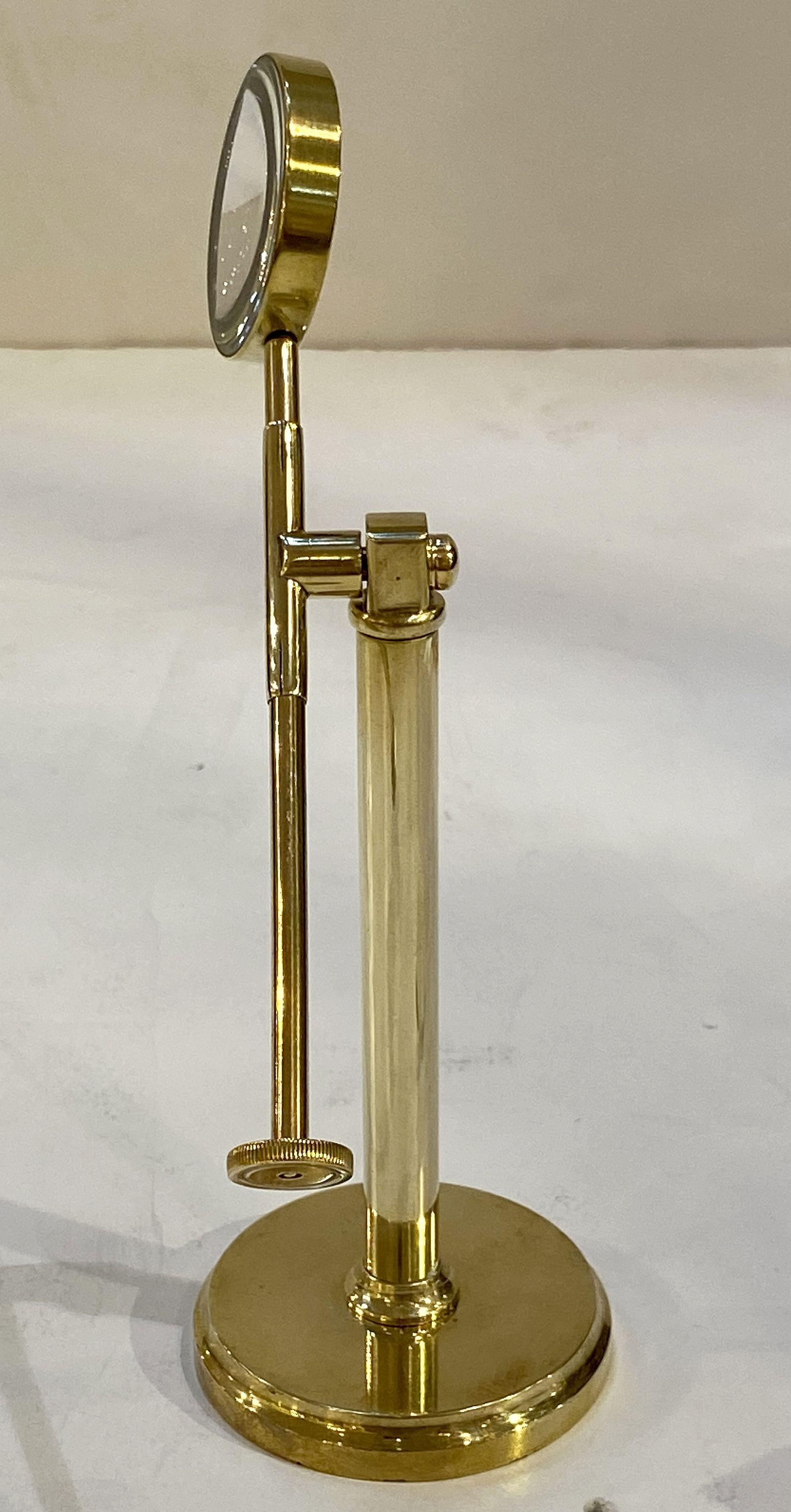 English Adjustable Standing Desk Magnifier of Brass 8