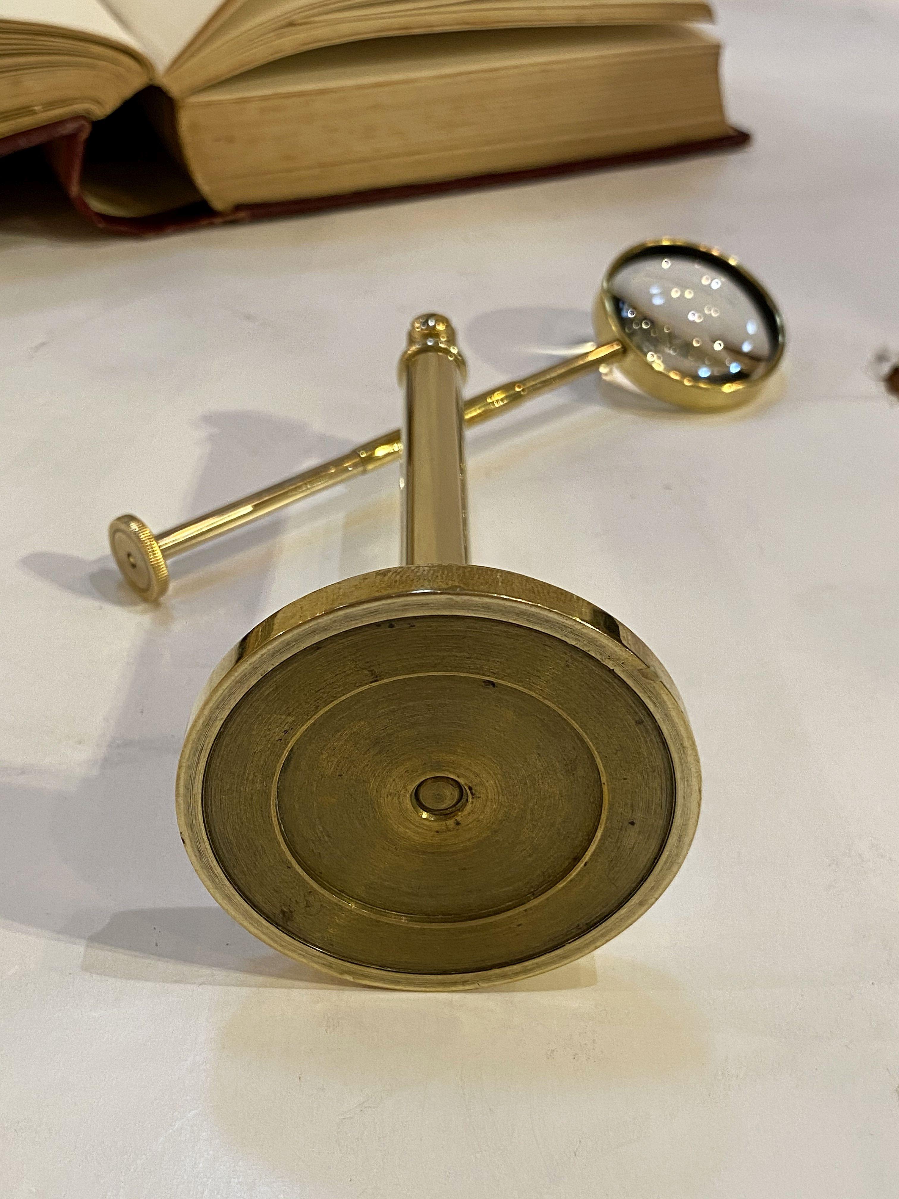 English Adjustable Standing Desk Magnifier of Brass 15