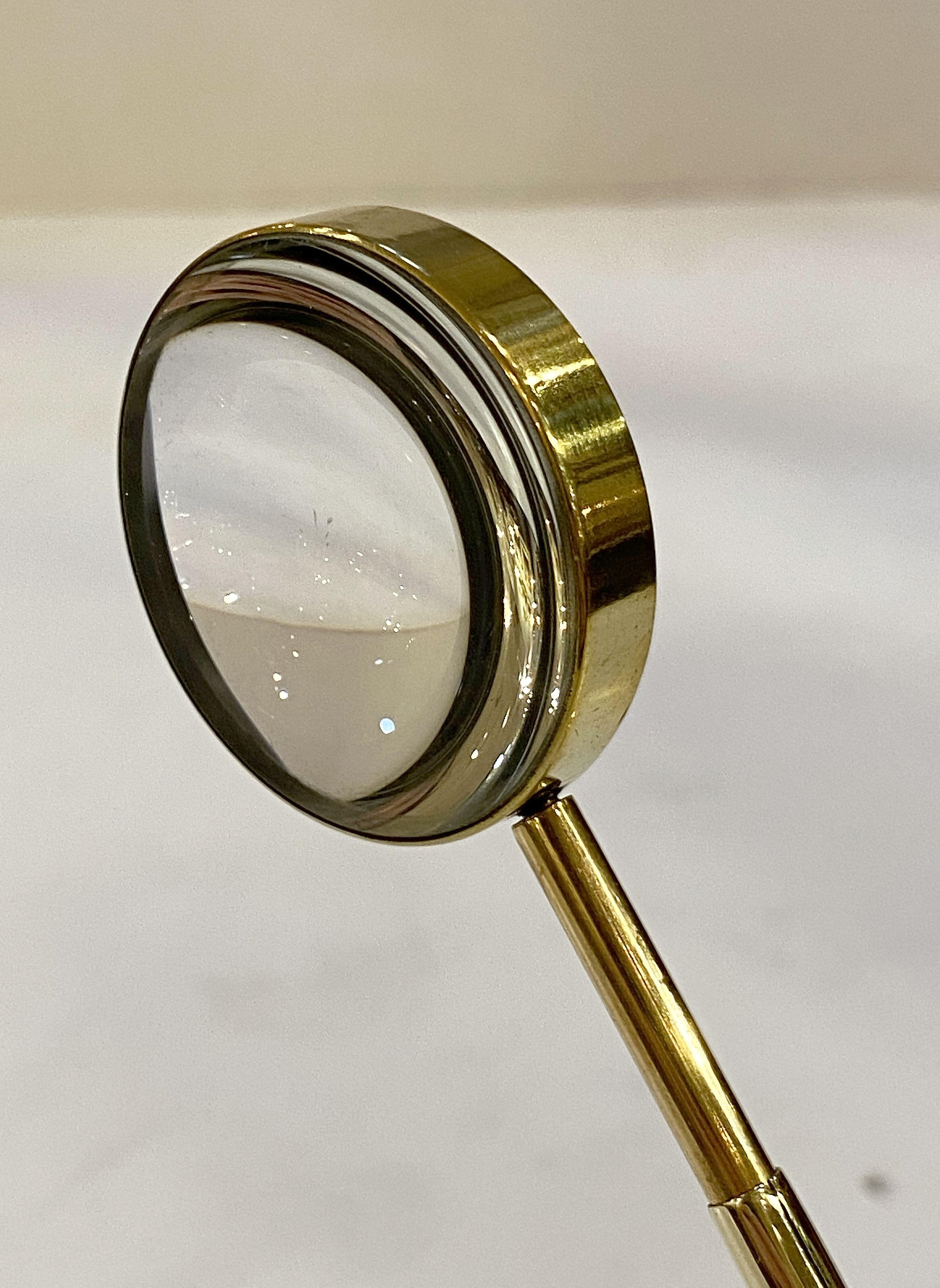 English Adjustable Standing Desk Magnifier of Brass 4