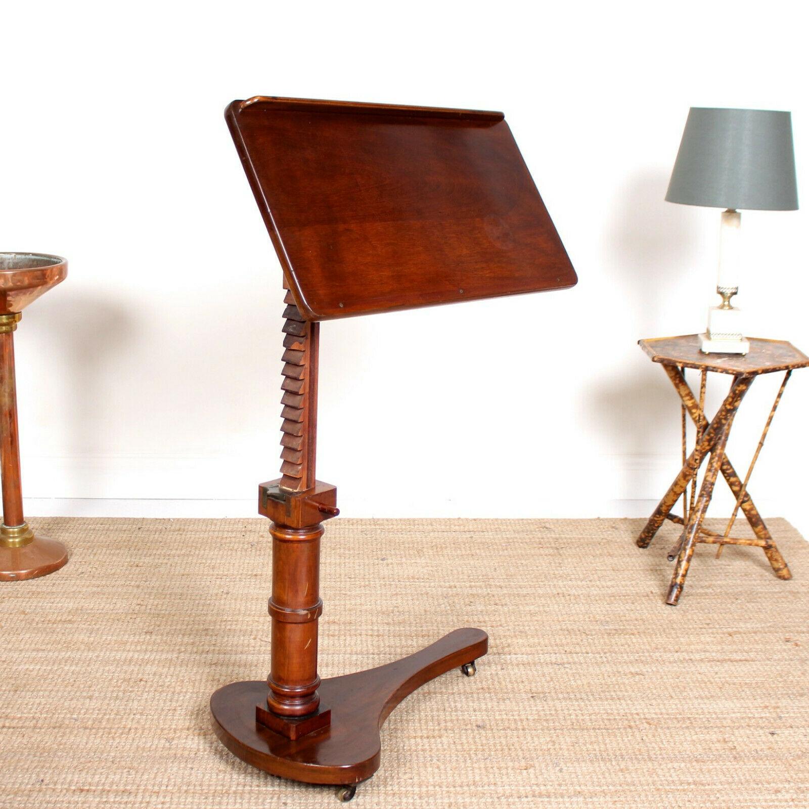 English Adjustable Writing Desk 19th Century Portable Architechts Table Mahogany 7