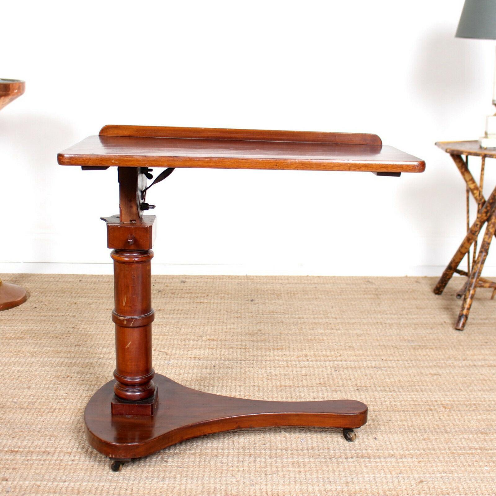 English Adjustable Writing Desk 19th Century Portable Architechts Table Mahogany 4