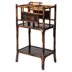Antique English Aesthetic Movement Bamboo Book Stand, 1900