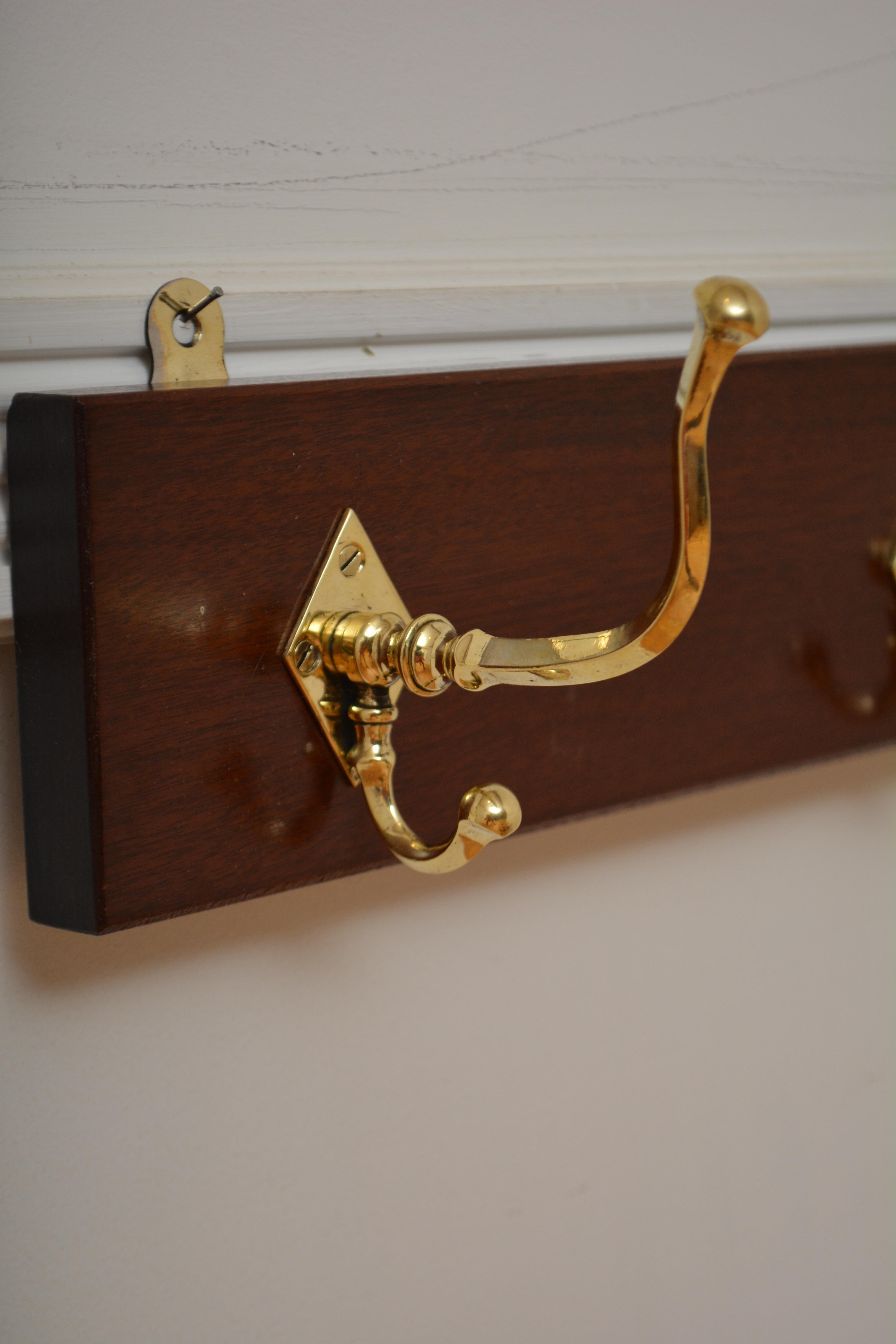 Brass English Aesthetic Movement Coat Hooks Coat Rack Coat Hanger For Sale