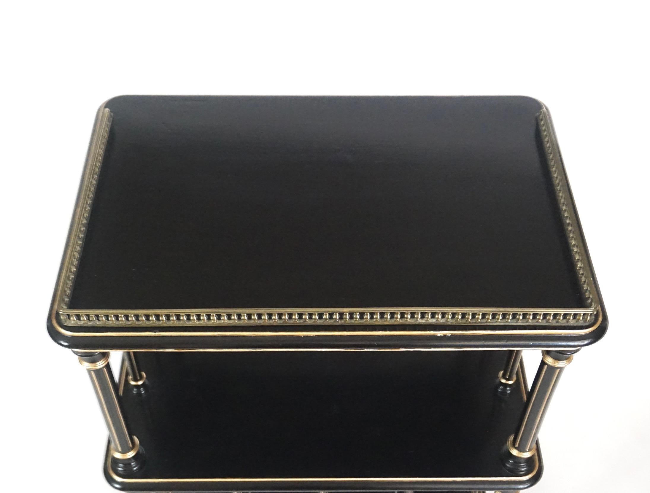 English Aesthetic Movement Ebonized and Parcel Gilt Canterbury Stand or Étagère For Sale 2