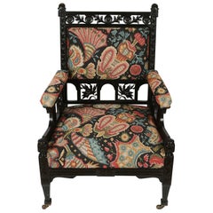 English Aesthetic Movement Ebonized Armchair