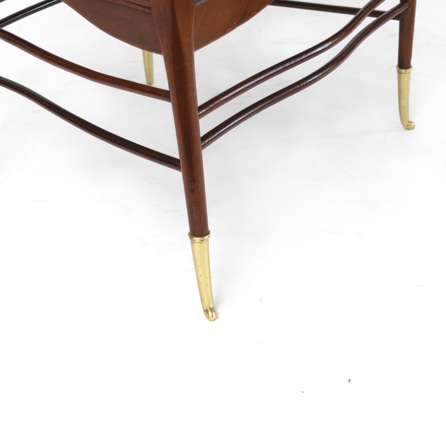 English Aesthetic Movement, Mahagoni Sessel mit Wildleder Sitz im Angebot 2
