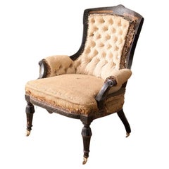 Antique English Aesthetic movement nursing chair, possibly by Maple & Co