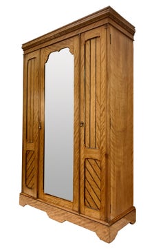 English Aesthetic Movement Wardrobe In Satin Birch