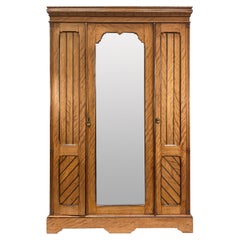 English Aesthetic Movement Wardrobe In Satin Birch