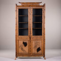 Englischer Bambusschrank im ästhetischen Stil, um 1940