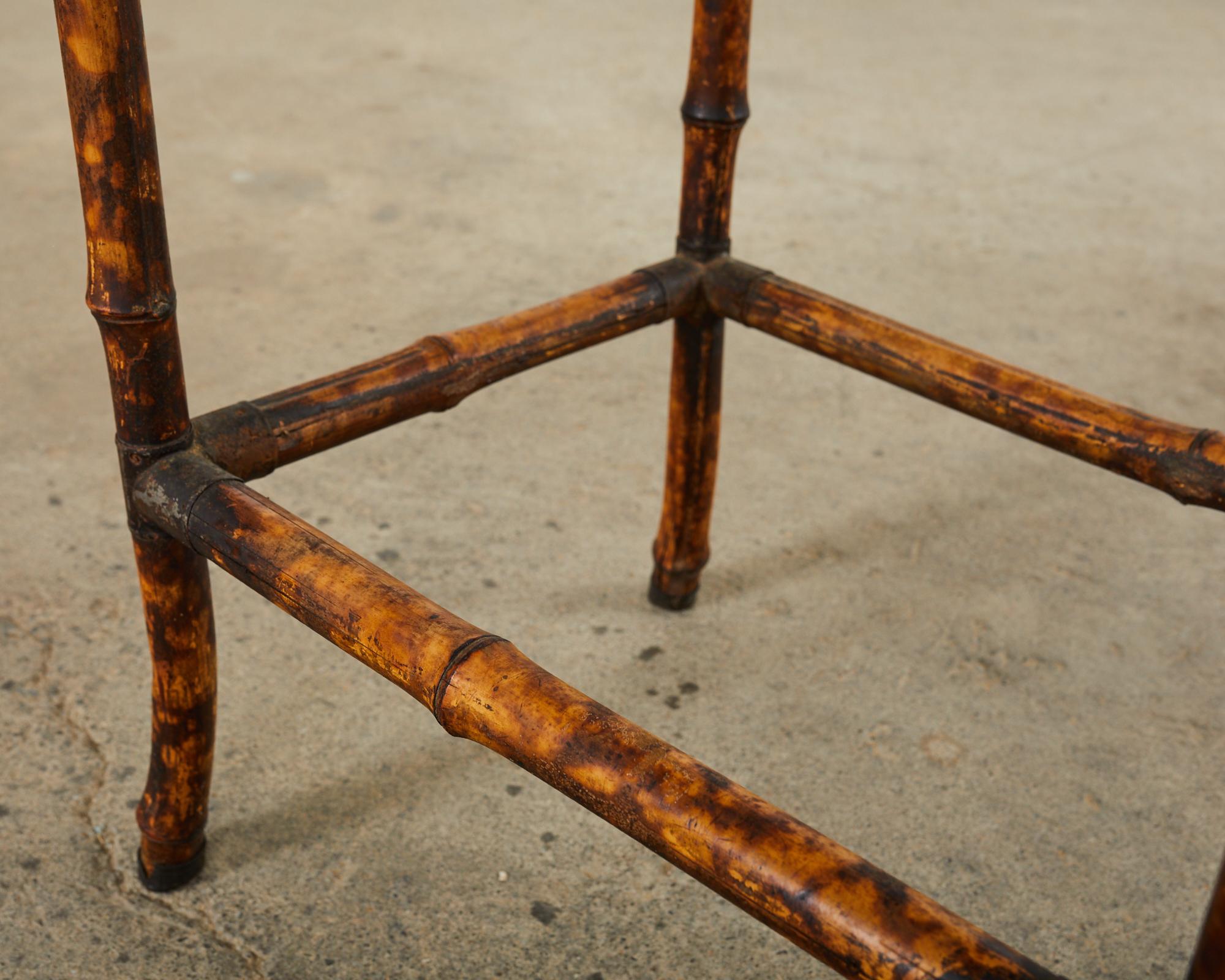 English Aesthetic Tortoise Bamboo Drinks or Side Table 7